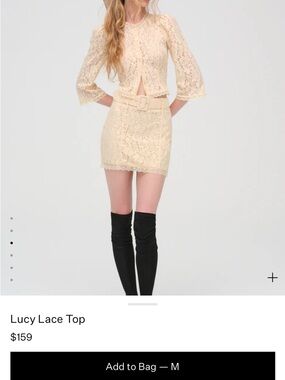For Love & Lemons Cream Lucy Lace Top